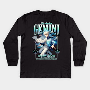 Gemini, the illusionist Kids Long Sleeve T-Shirt